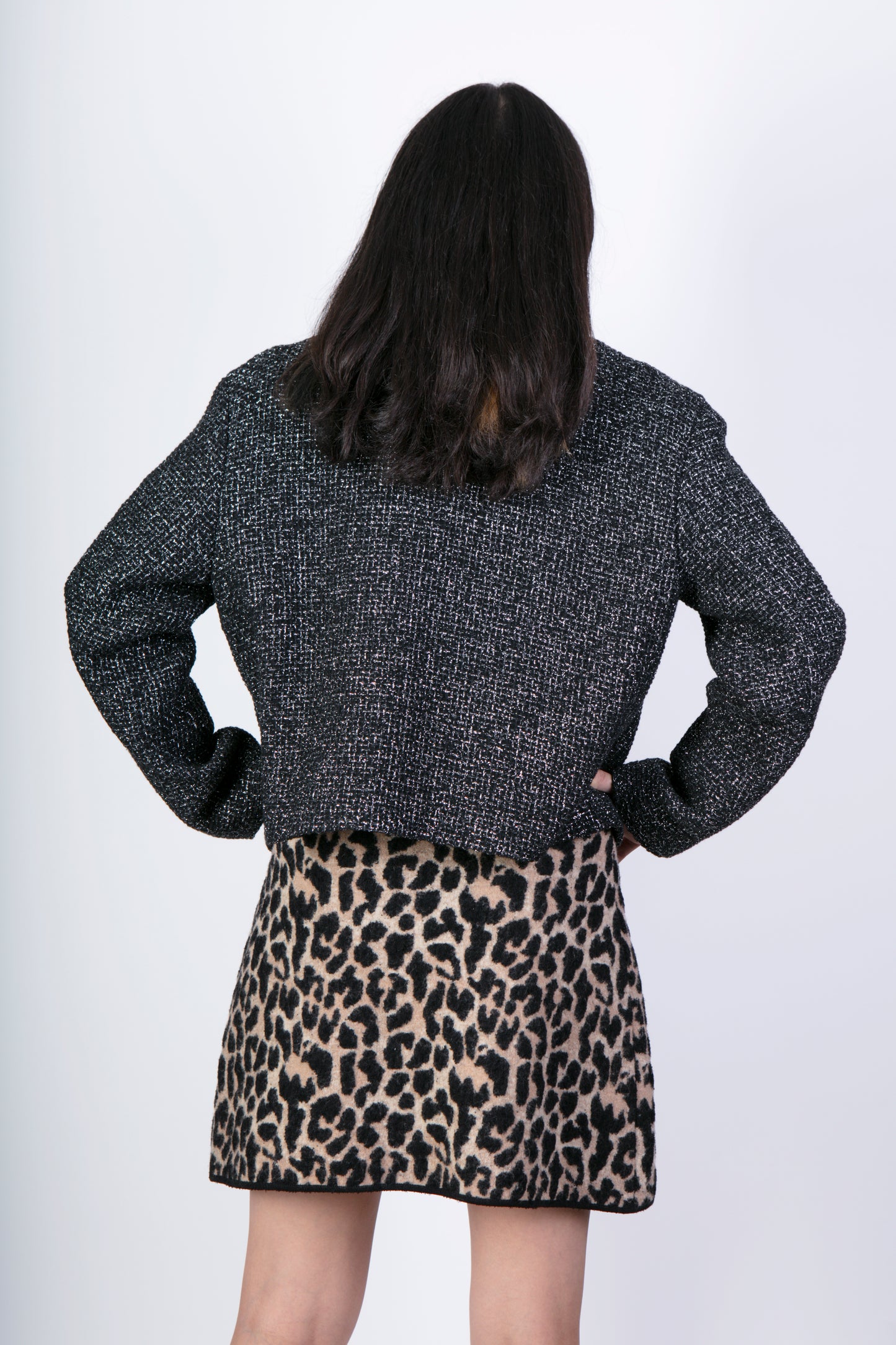Falda de lana leopardo Christian Dior