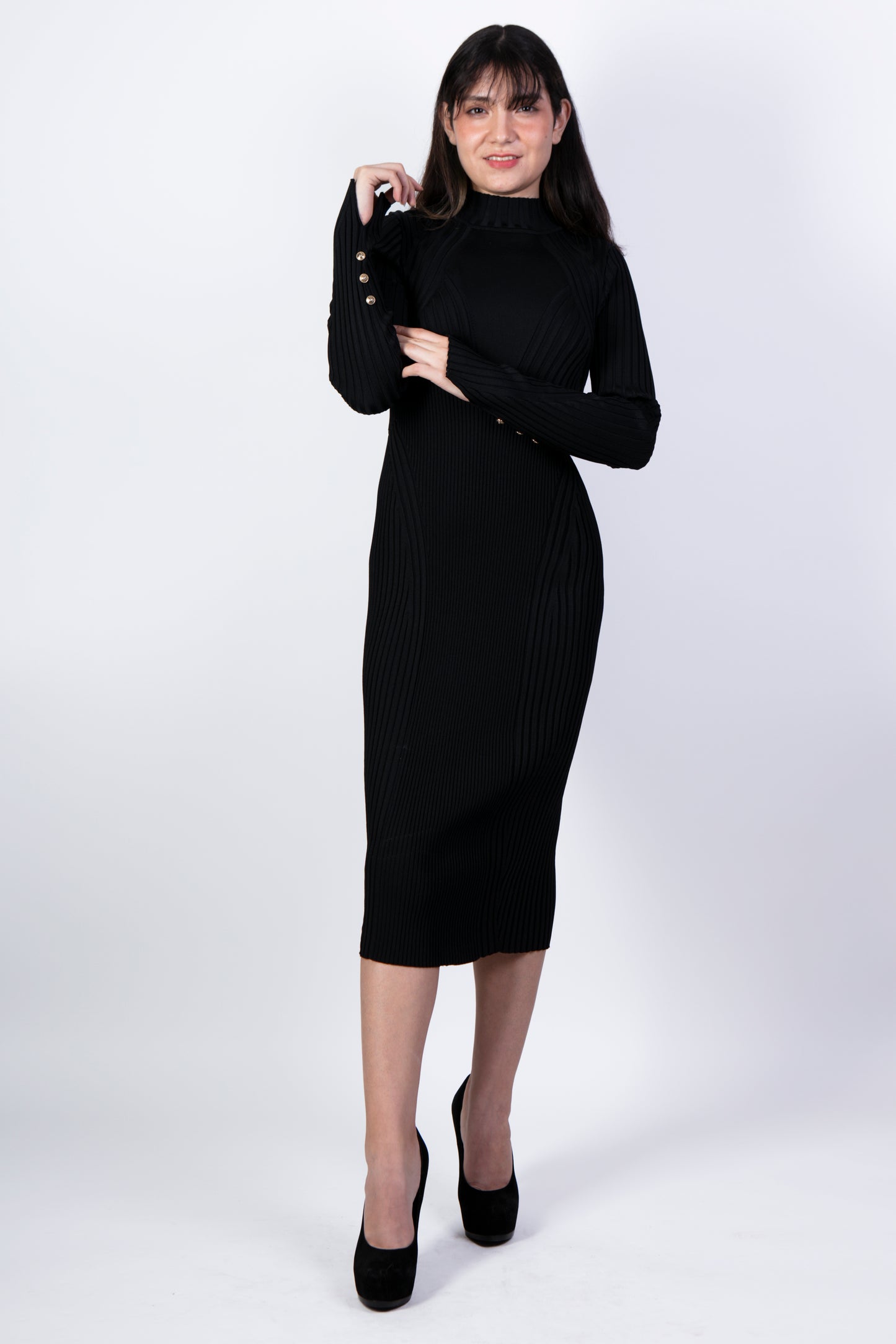 Vestido de punto negro Versace Jeans Couture