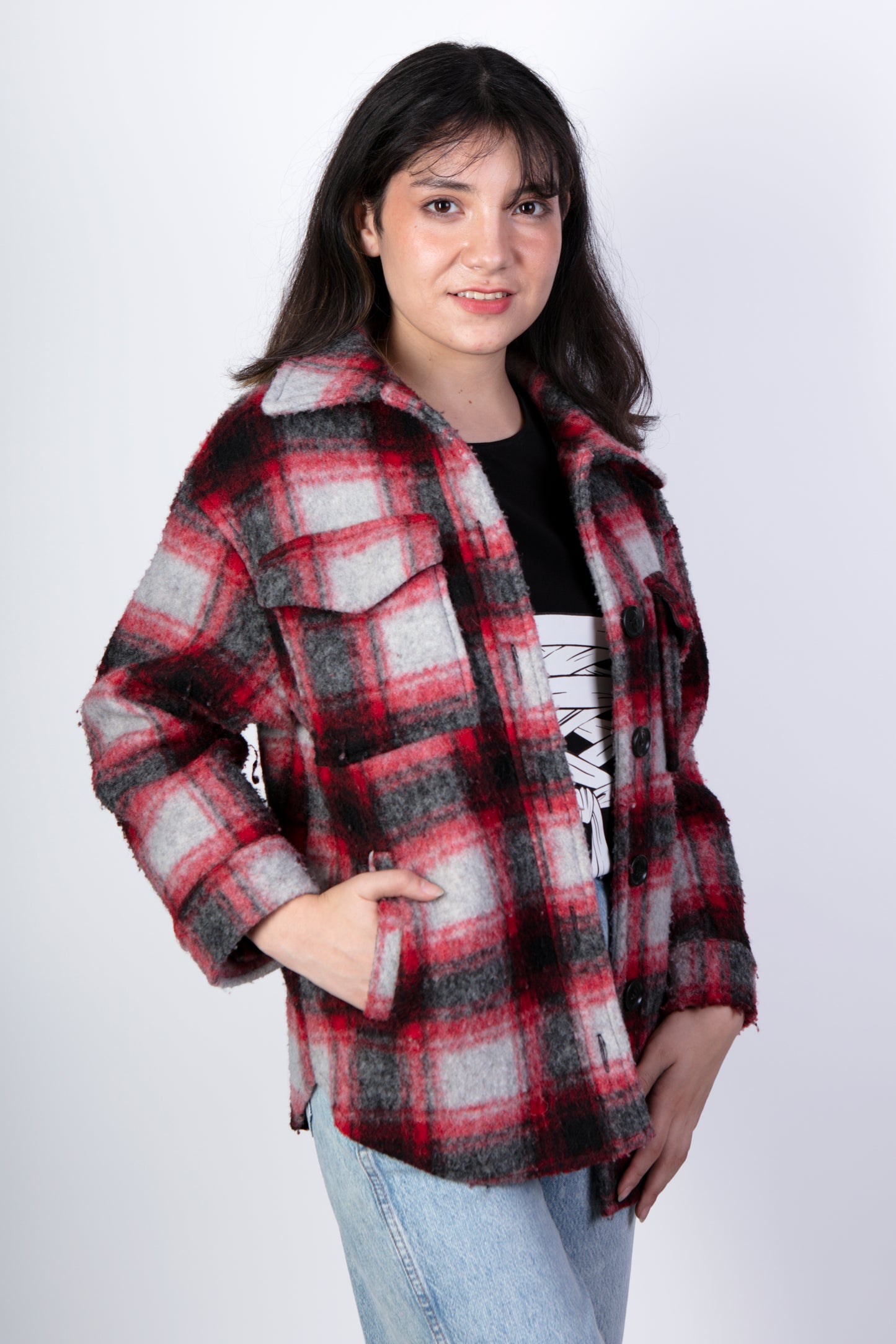 Sobrecamisa de cuadros rojos Cher