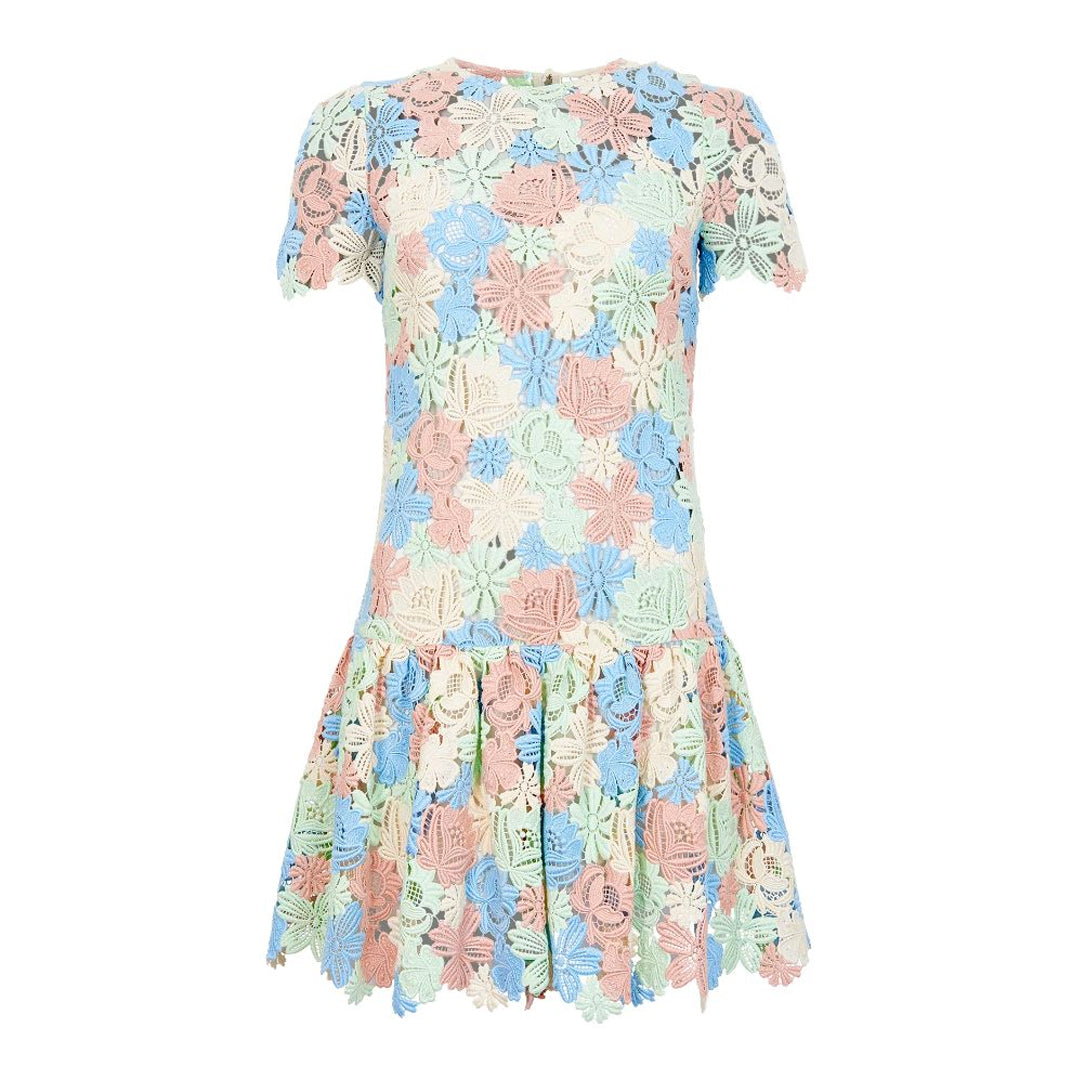 Dolce & Gabbana Vestido Macramé de Algodón Multicolor