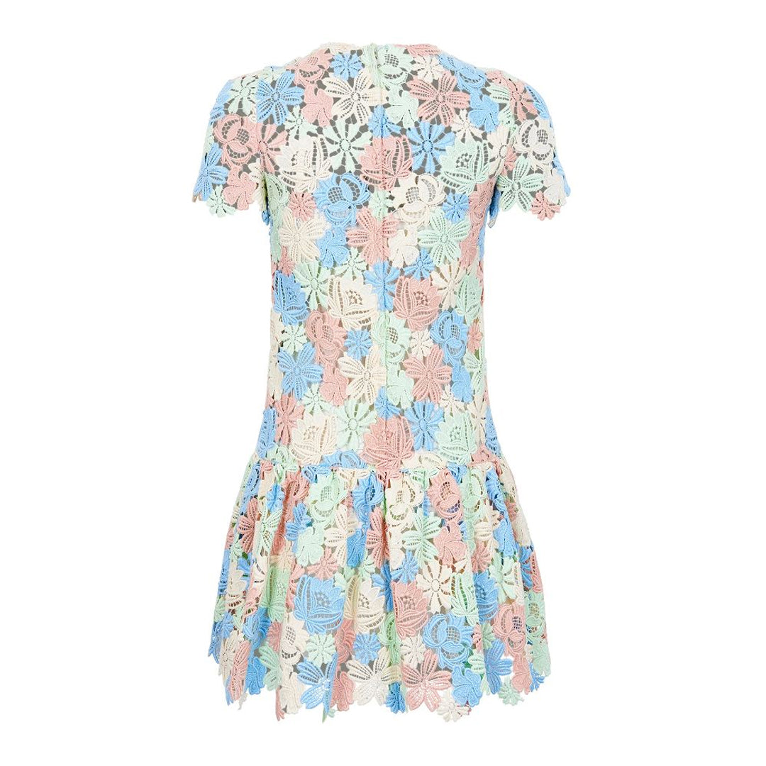 Dolce & Gabbana Vestido Macramé de Algodón Multicolor