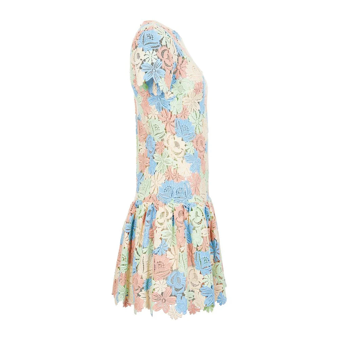 Dolce & Gabbana Vestido Macramé de Algodón Multicolor