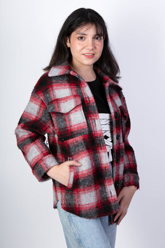 Sobrecamisa de cuadros rojos Cher