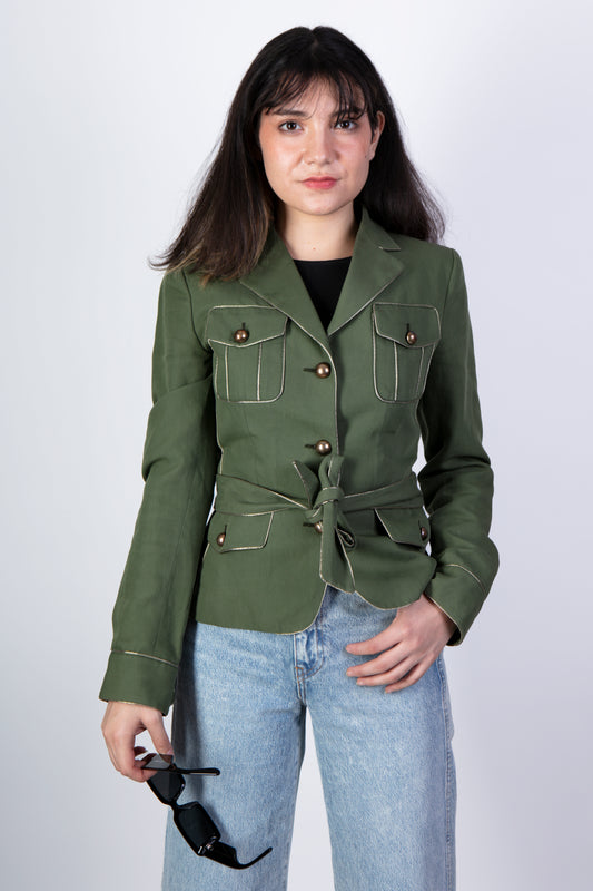 Chaqueta estructurada verde CH Carolina Herrera